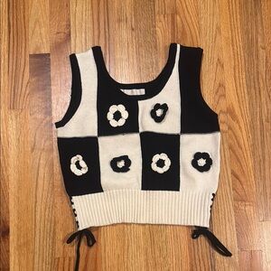 Industry Knit Floral Crochet Crop Top